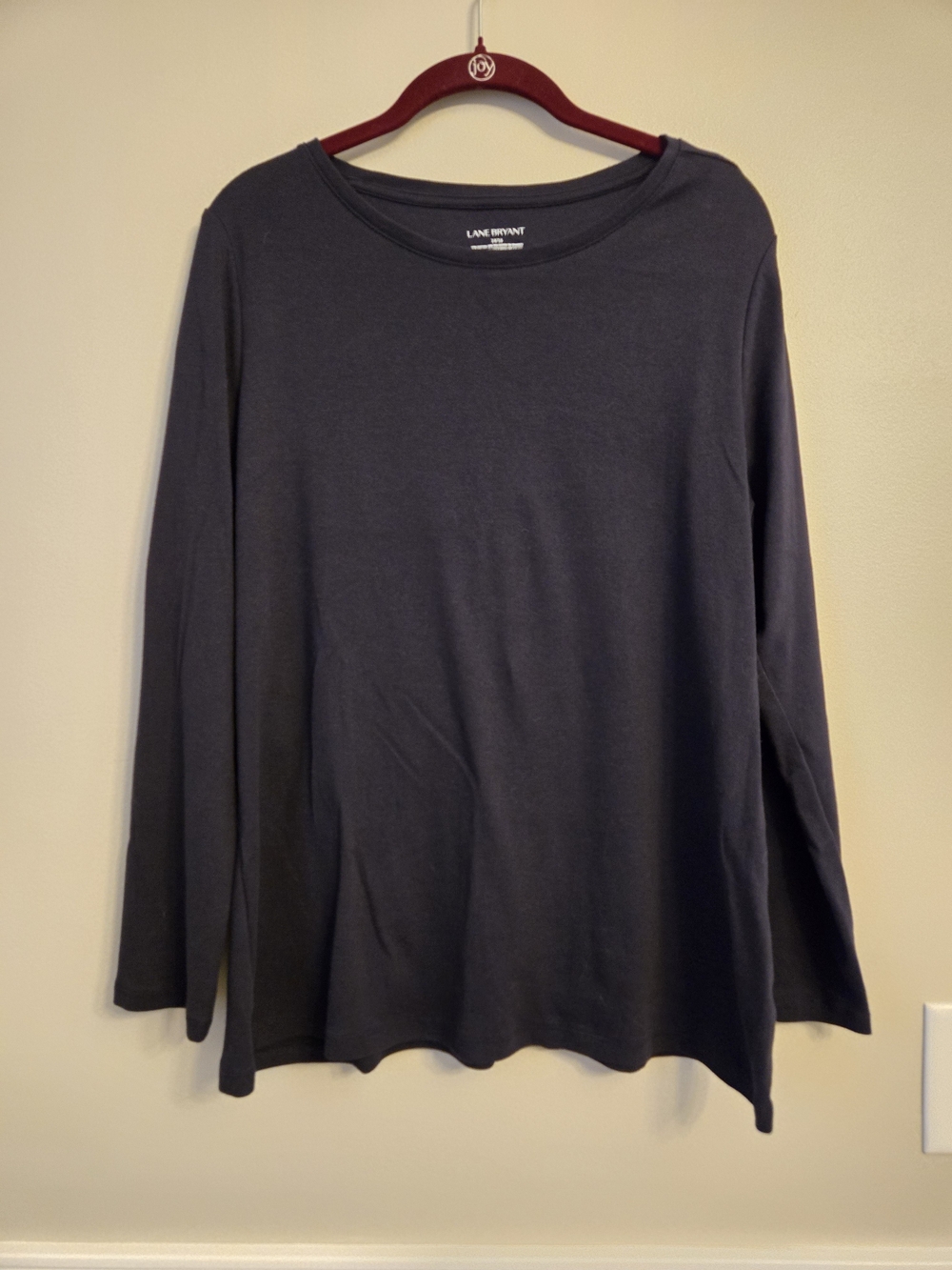 Lane Bryant Black Long-Sleeve Crewneck Shirt